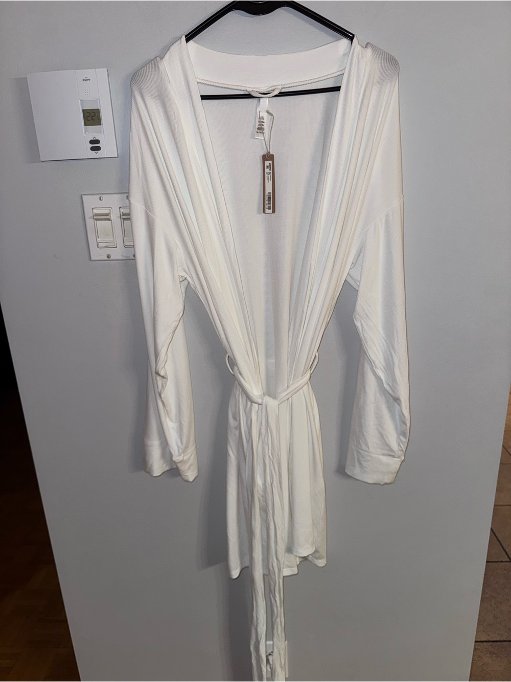Skims Soft Lounge Ribbed Robe - Marble - Picture 3 of 7
